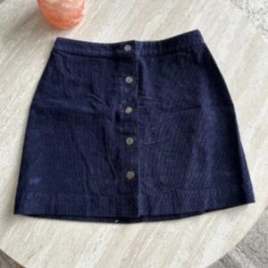 Navy corduroy mini skirt
